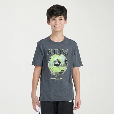 adidas Big Kid Boys Crew Neck Short Sleeve Regular Fit Graphic T-Shirt