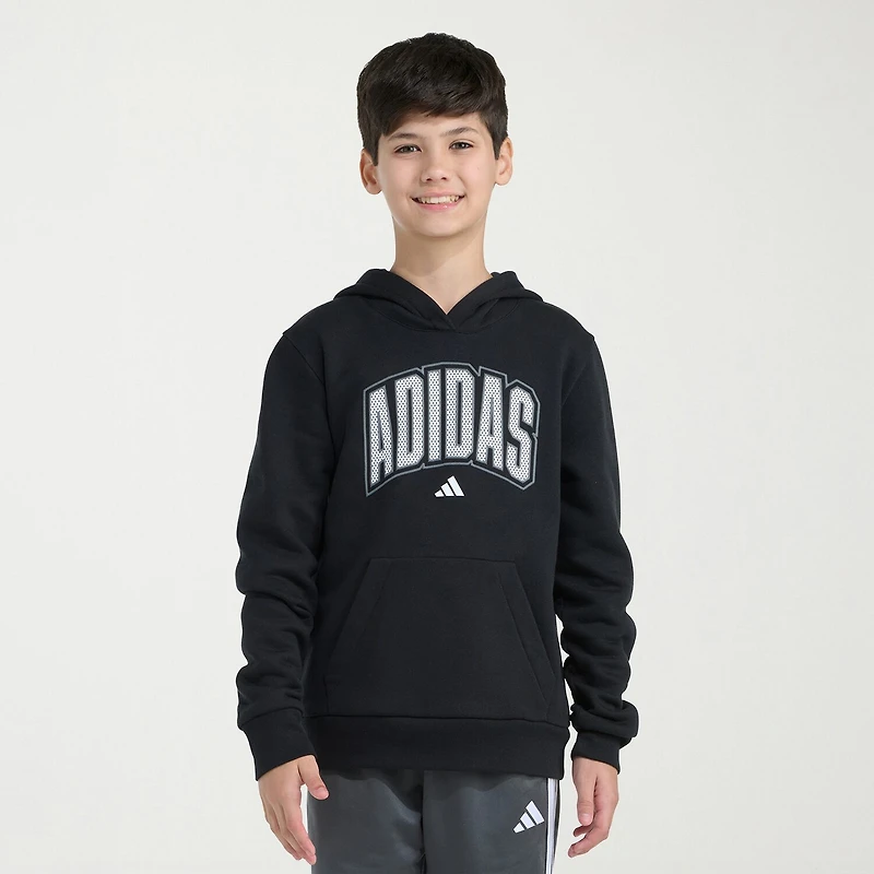 adidas Big Kid Boys Long Sleeve Fleece Active Hoodie