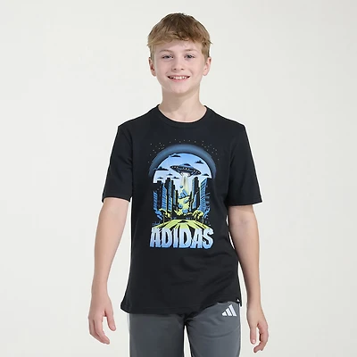 adidas Big Kid Boys Crew Neck Short Sleeve Regular Fit Graphic T-Shirt