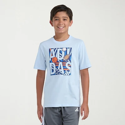 adidas Big Kid Boys Crew Neck Short Sleeve Regular Fit Graphic T-Shirt