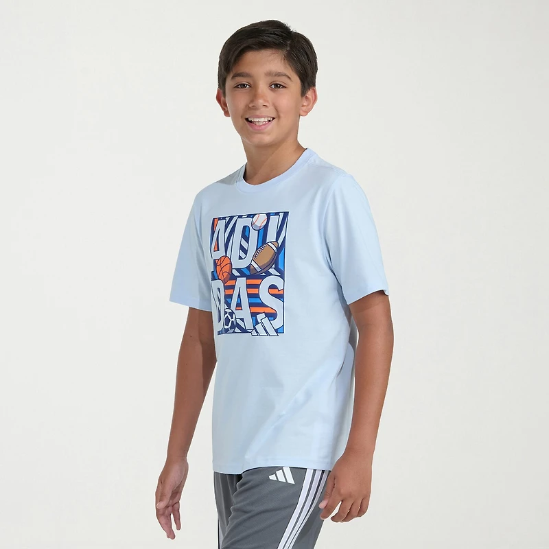 adidas Big Kid Boys Crew Neck Short Sleeve Regular Fit Graphic T-Shirt