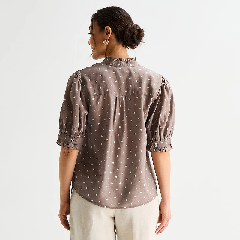 Liz Claiborne Womens Tall Short Sleeve Blouse