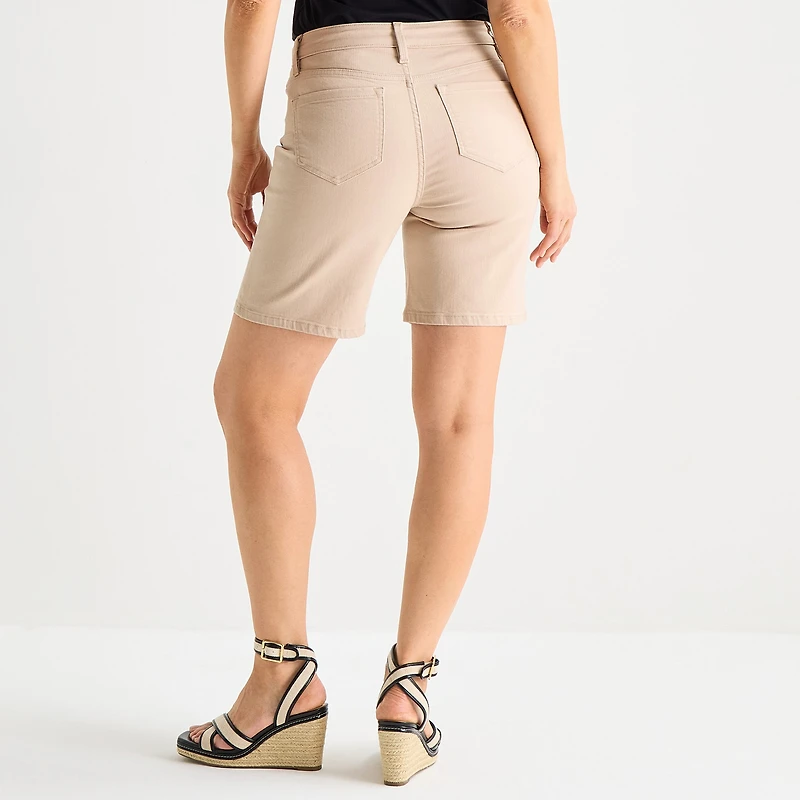 Liz Claiborne Lana Womens 8" High Rise Tall Denim Short