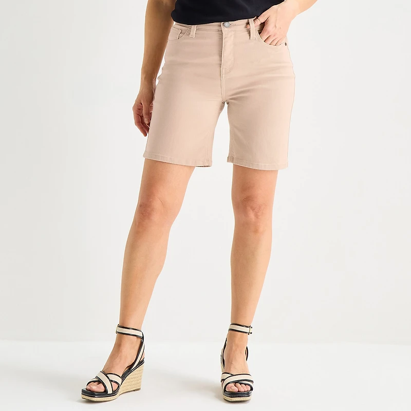 Liz Claiborne Lana Womens 8" High Rise Tall Denim Short