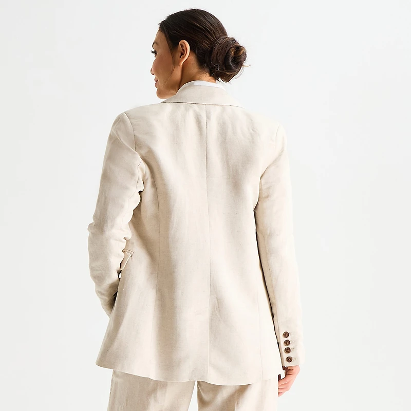 Liz Claiborne Linen Womens Classic Fit Blazer