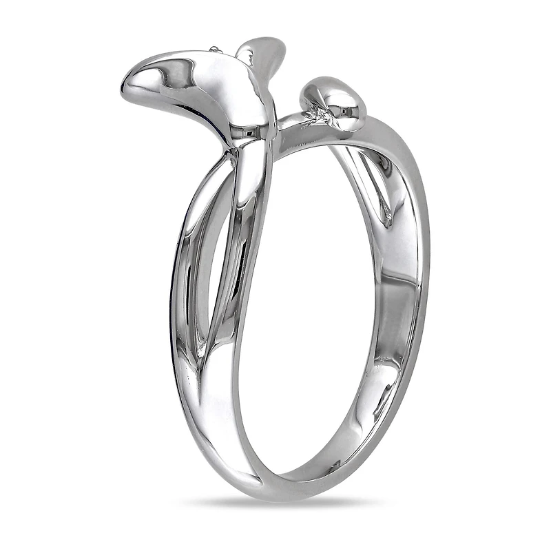 Womens Diamond Accent Natural White Sterling Silver Flower Cocktail Ring
