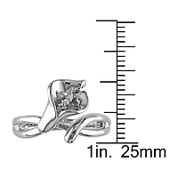 Womens Diamond Accent Natural White Sterling Silver Flower Cocktail Ring