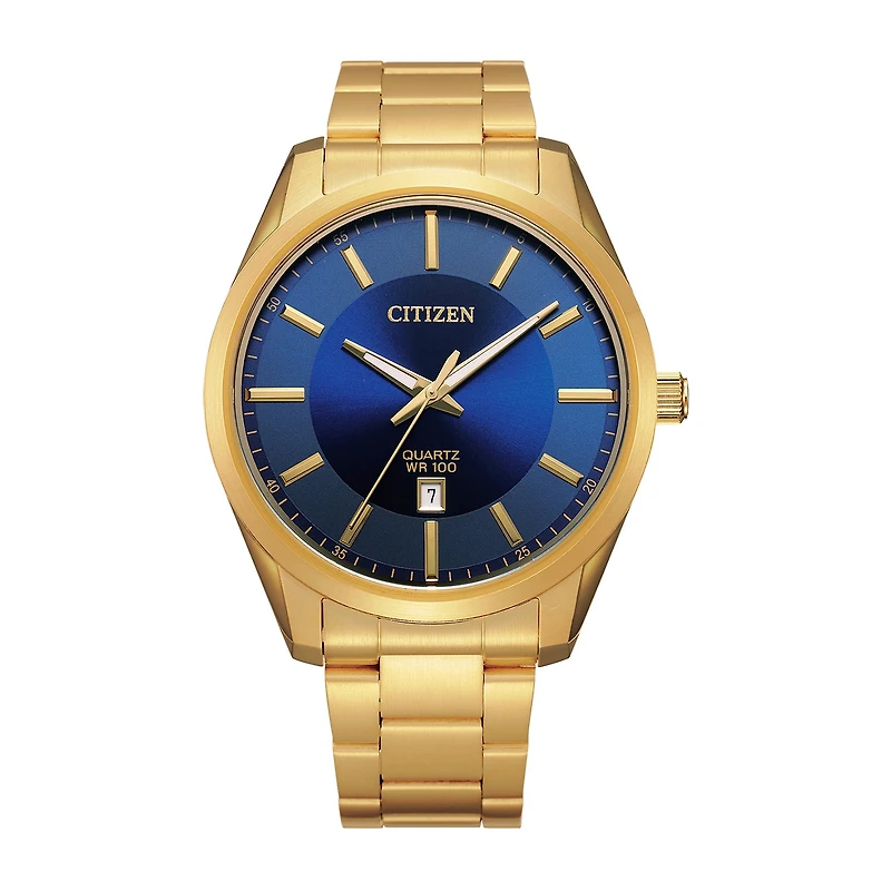 Citizen Quartz Mens Gold Tone Stainless Steel Bracelet Watch Bi1032-58l