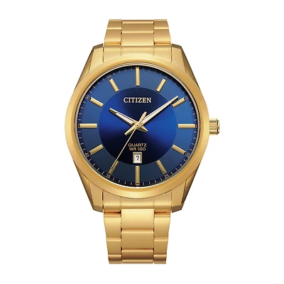 Citizen Quartz Mens Gold Tone Stainless Steel Bracelet Watch Bi1032-58l