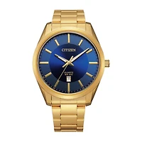 Citizen Quartz Mens Gold Tone Stainless Steel Bracelet Watch Bi1032-58l