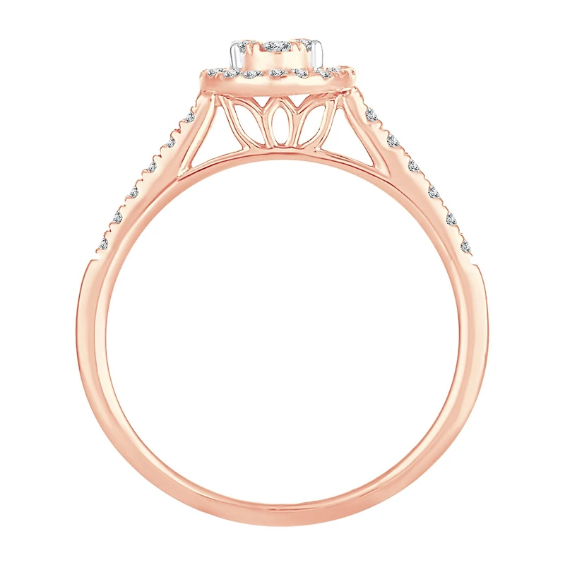 Womens 1/ CT. T.W. Natural White Diamond 10K Gold Oval Engagement Ring