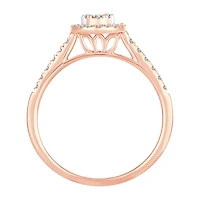 Womens 1/ CT. T.W. Natural White Diamond 10K Gold Oval Engagement Ring