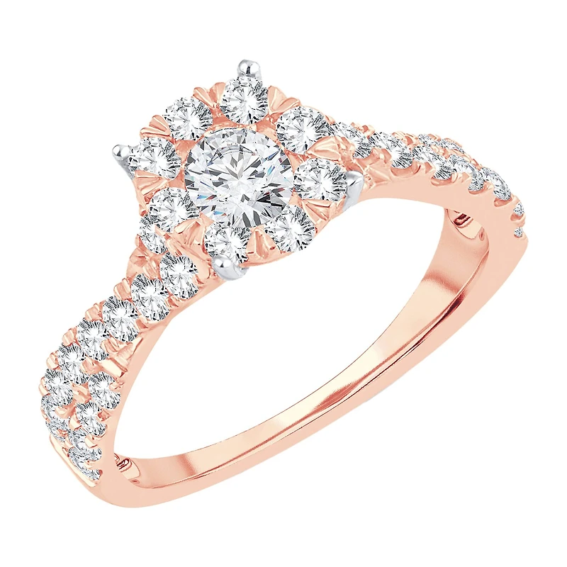 Womens CT. T.W. Natural Diamond 14K Gold Round Engagement Ring