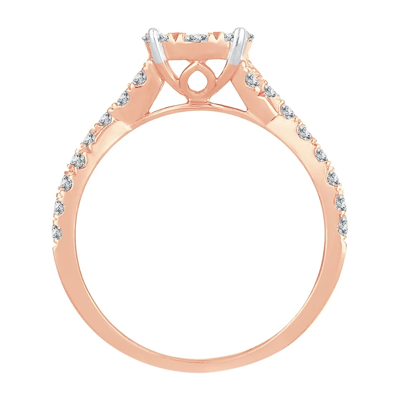Womens CT. T.W. Natural Diamond 14K Gold Round Engagement Ring