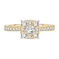 Womens 1 CT. T.W. Natural White Diamond 14K Gold Cushion Engagement Ring