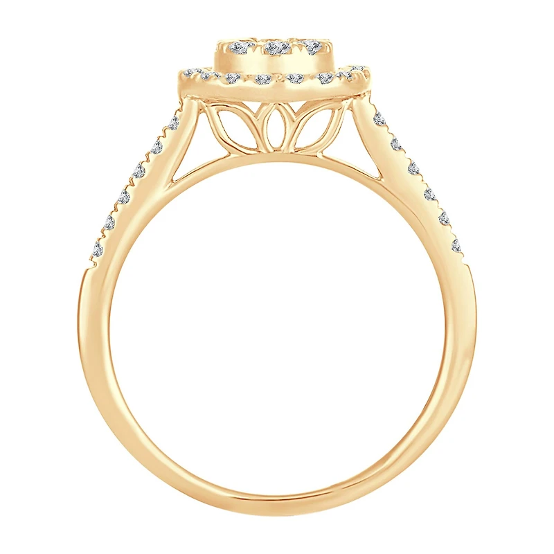 Womens 1/2 CT. T.W. Natural White Diamond 14K Gold Round Engagement Ring