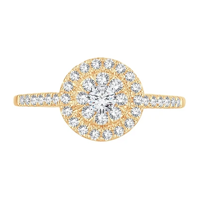 Womens 1/2 CT. T.W. Natural White Diamond 14K Gold Round Engagement Ring