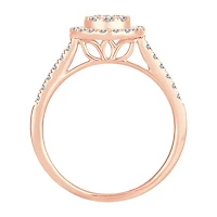 Womens 1/2 CT. T.W. Natural White Diamond 14K Rose Gold Round Engagement Ring