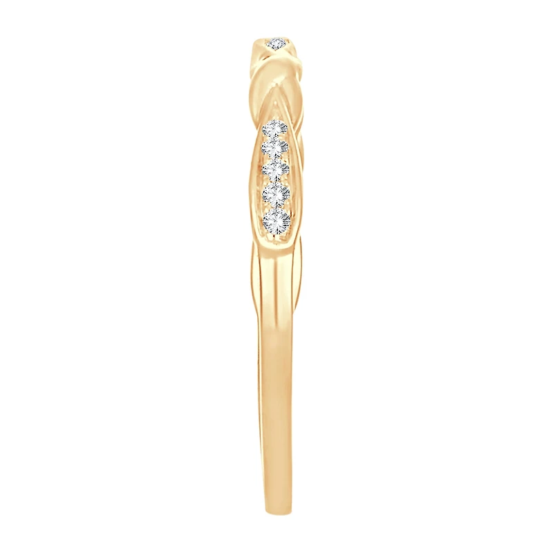 Womens Diamond Accent Natural White 10K Gold Wedding Band