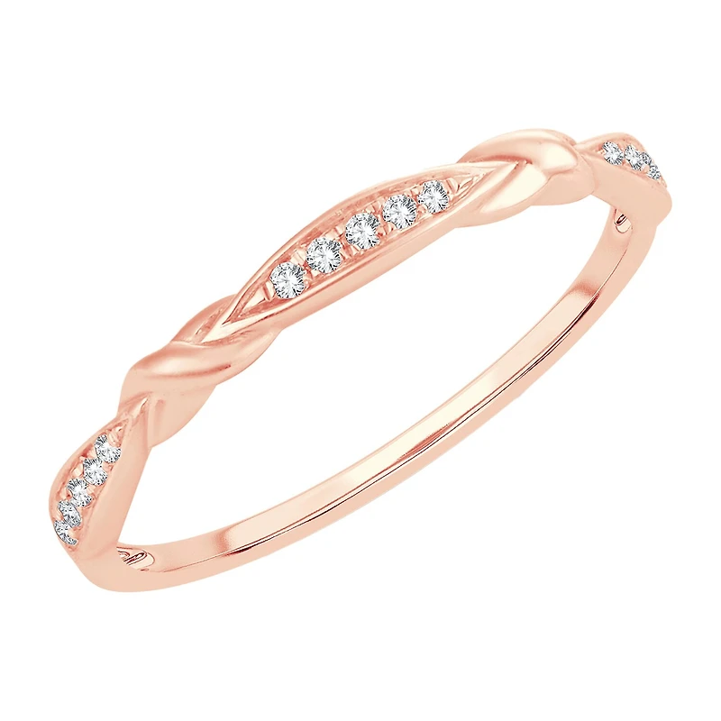 Womens Diamond Accent Natural White 10K Gold Wedding Band
