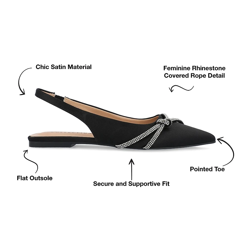 Journee Collection Rebbel Womens Pointed Closed Toe Ballet Flats