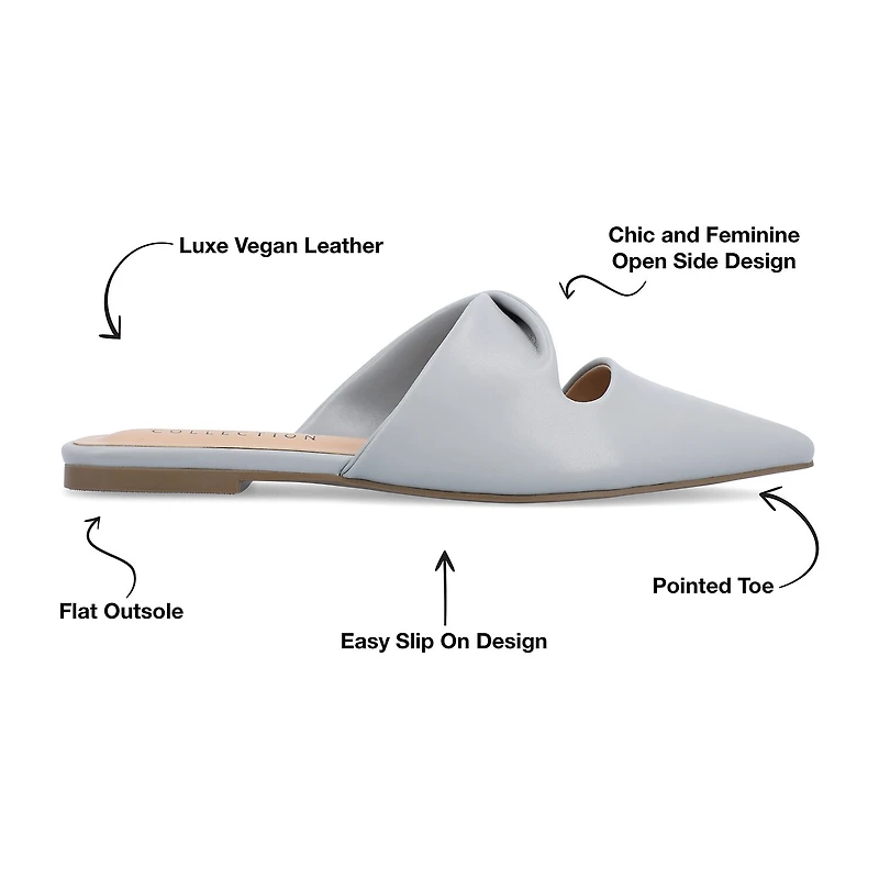 Journee Collection Enniss Womens Pointed Closed Toe Mules
