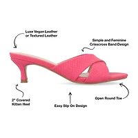 Journee Collection Berkly Womens Round Open Toe Kitten Heel Pumps