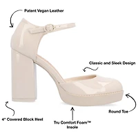 Journee Collection Samarr Womens Round Closed Toe Wedge Heel Pumps