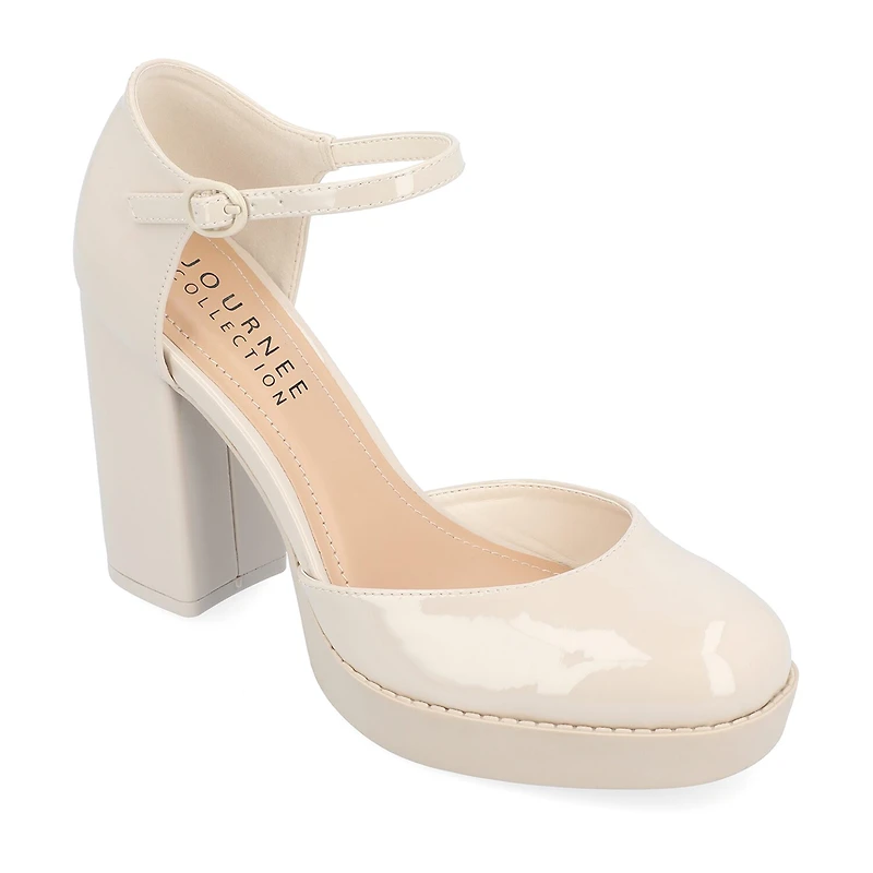 Journee Collection Samarr Womens Round Closed Toe Wedge Heel Pumps