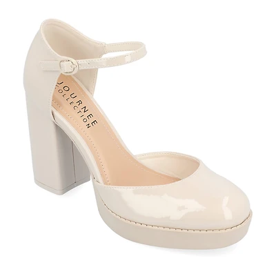 Journee Collection Samarr Womens Round Closed Toe Wedge Heel Pumps