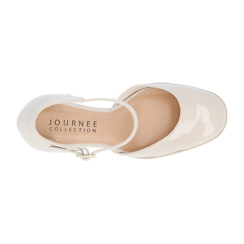 Journee Collection Samarr Womens Round Closed Toe Wedge Heel Pumps