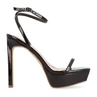 Journee Collection Telilah Womens Square Open Toe Wedge Heel Pumps