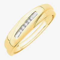 3PC His and Hers Trio Wedding Set Featuring / CT.T.W. Natural Diamond Womens Bridal Set and Mens Wedding Band in 10K or 14K Two Tone Gold