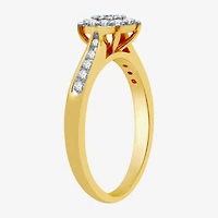 I Said Yes (H-I / I1) Womens 3/8 CT. T.W. Lab Grown White Diamond Sterling Silver Round Side Stone Halo Bridal Set