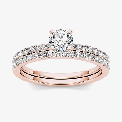 3/4 CT.T.W. Natural Diamond 14K Rose Gold Bridal Ring Set