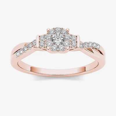 1/4 CT.T.W. Natural Diamond 10K Rose Gold Engagement Ring