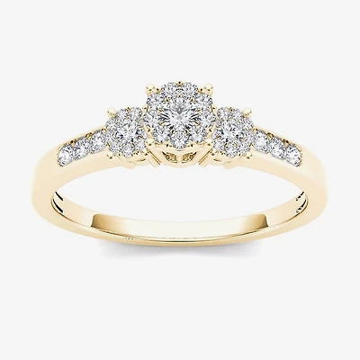 1/3 CT.T.W. Natural Diamond 10K Yellow Gold Engagement Ring