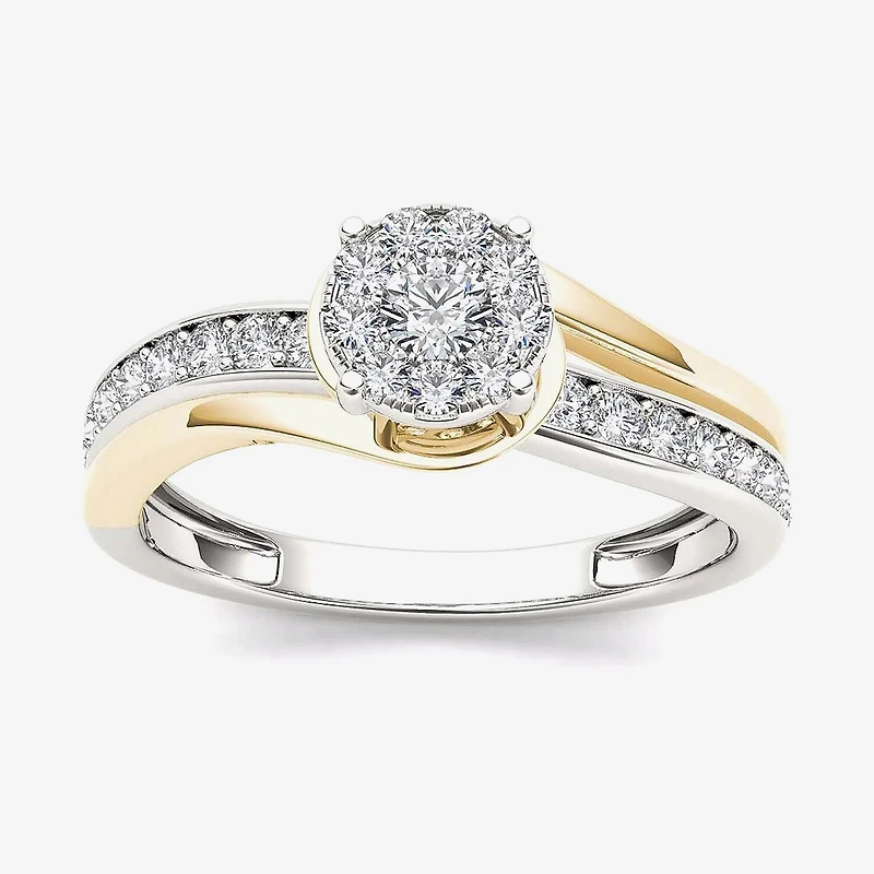 3/8 CT.T.W. Natural Diamond 10K Two-Tone Gold Engagement Ring