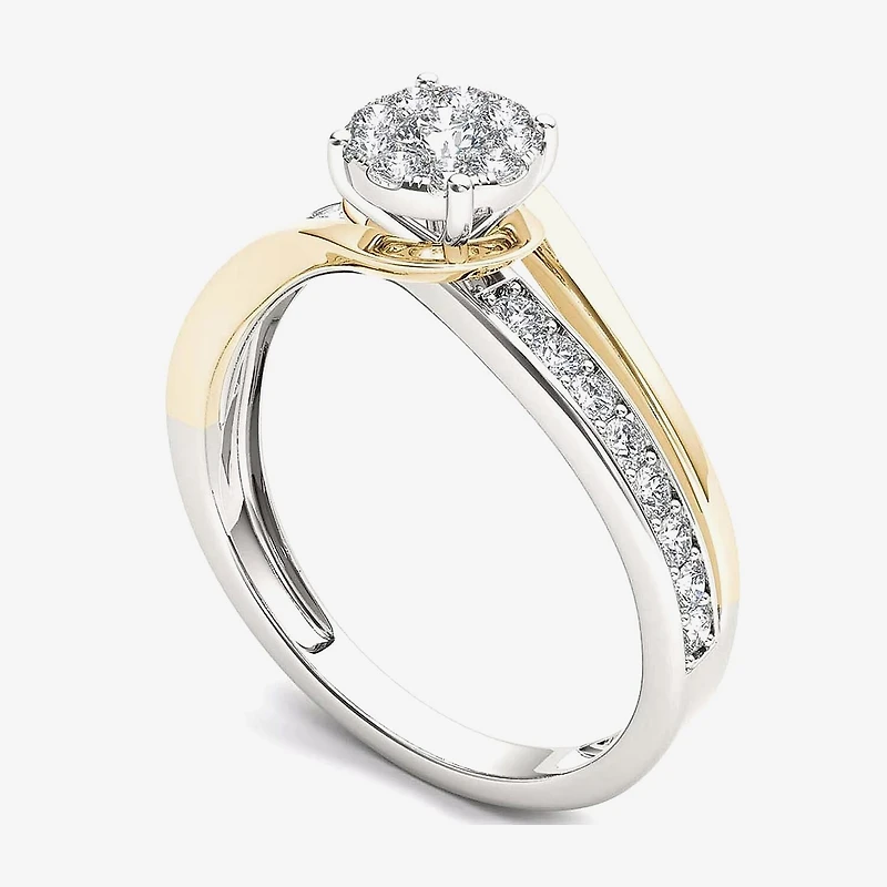 3/8 CT.T.W. Natural Diamond 10K Two-Tone Gold Engagement Ring