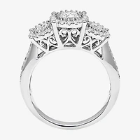 (I / SI2) Love Lives Forever Womens 1 CT. T.W. Lab Grown White Diamond 10K or 14K Gold Round 3-Stone Engagement Ring