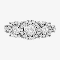 (I / SI2) Love Lives Forever Womens 1 CT. T.W. Lab Grown White Diamond 10K or 14K Gold Round 3-Stone Engagement Ring