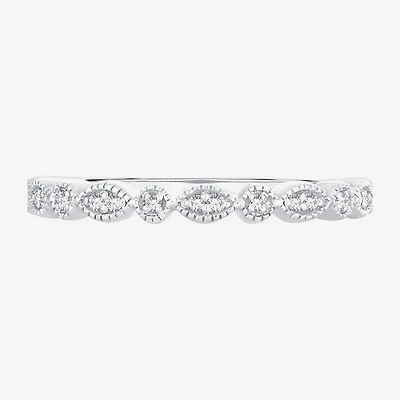 Womens Diamond Accent Natural White 10K Gold Wedding Band