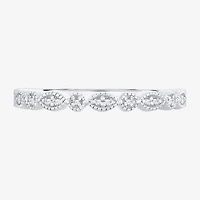 Womens Diamond Accent Natural White 10K Gold Wedding Band