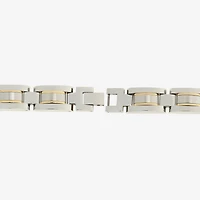 Mens Stainless Steel with Gold-Tone IP Link Bracelet