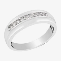 Mens 7MM 1/4 CT. T.W. Natural White Diamond 10K Gold Wedding Band