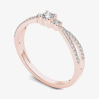 1/ CT.T.W. Natural Diamond 10K Rose Gold 3-Stone Engagement Ring