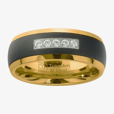 Mens 8MM 1/7 CT. T.W. Natural White Diamond Tungsten Wedding Band