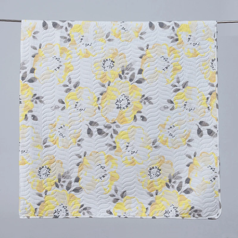 Linery Watercolor Flowers Reversible Quilt Set