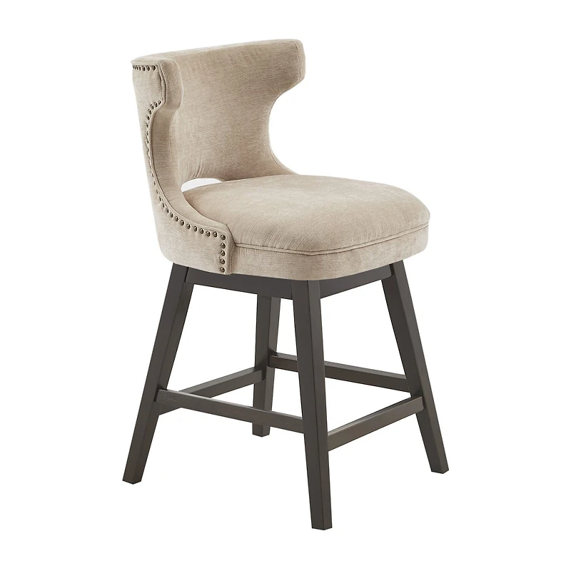Madison Park Janet Counter Height Upholstered Swivel Bar Stool
