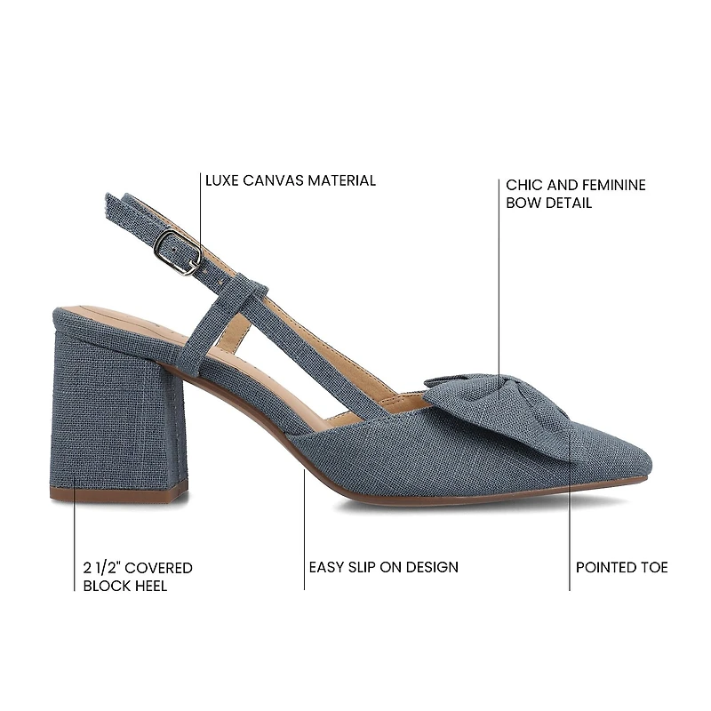 Journee Collection Tailynn Womens Pointed Closed Toe Block Heel Pumps